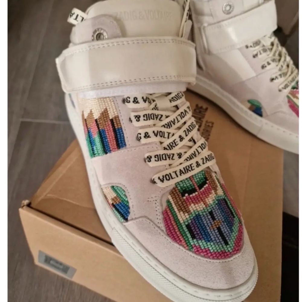 Zadig & Voltaire Womens US 8/EU
38 ZV1747 Mid Flash trainers Bead - Picture 3 of 4